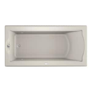 FUZION 70.7 in. x 35.4 in. Rectangular Soaking Bathtub with Reversible Drain in Oyster