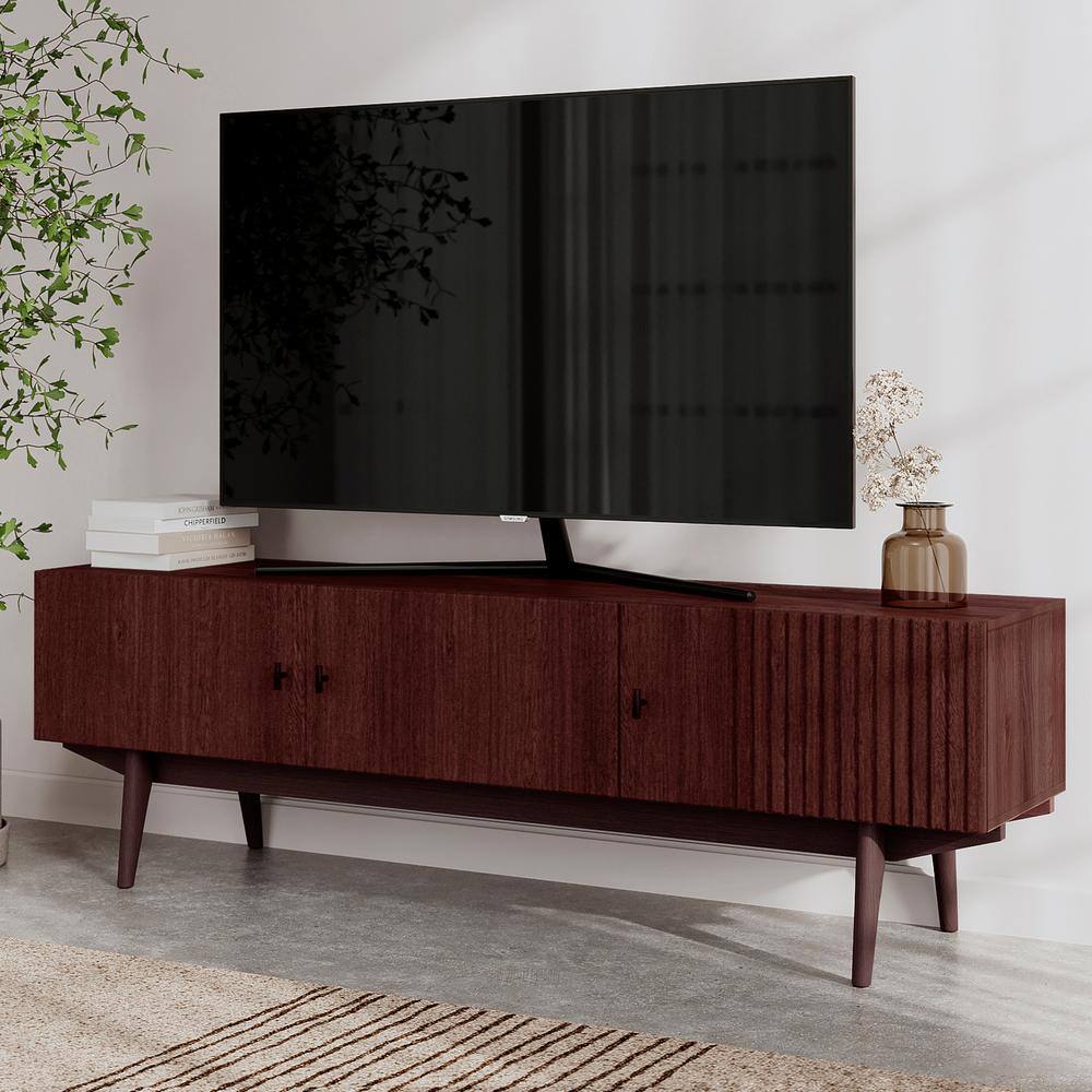 LIVING SKOG Chelsea 59 in. Dark Brown TV Stand Fits for TV's up to 65