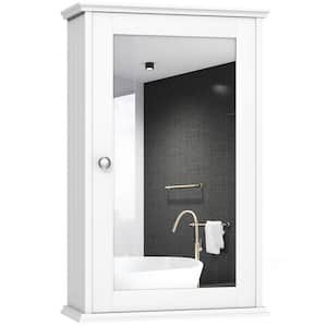 13-1/2 in. W x 6 in. D x 21 in. H White Surface Mount Medicine Cabinet with Mirror