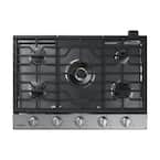 30 in. Gas Cooktop in Stainless Steel with 5 Burners including Dual Brass Power Burner with Wi-Fi