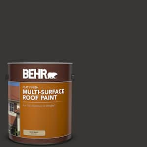 1 gal. Black Flat Multi-Surface Exterior Roof Paint