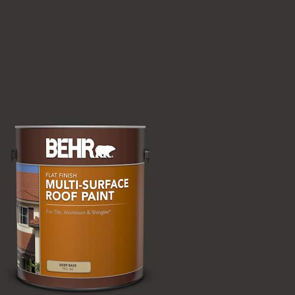 BEHR 1 gal. Black Flat Multi-Surface Exterior Roof Paint