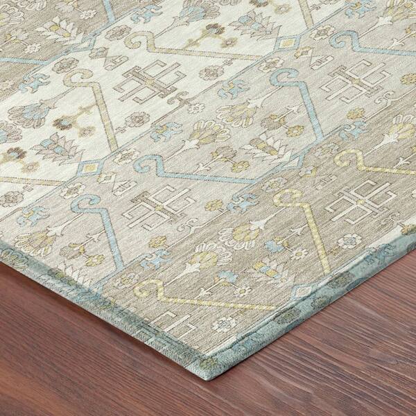 Chantille Machine Washable Indoor/Outdoor Abstract ACN2858 Ivory 2 ft. x 7 ft. Runner Rug