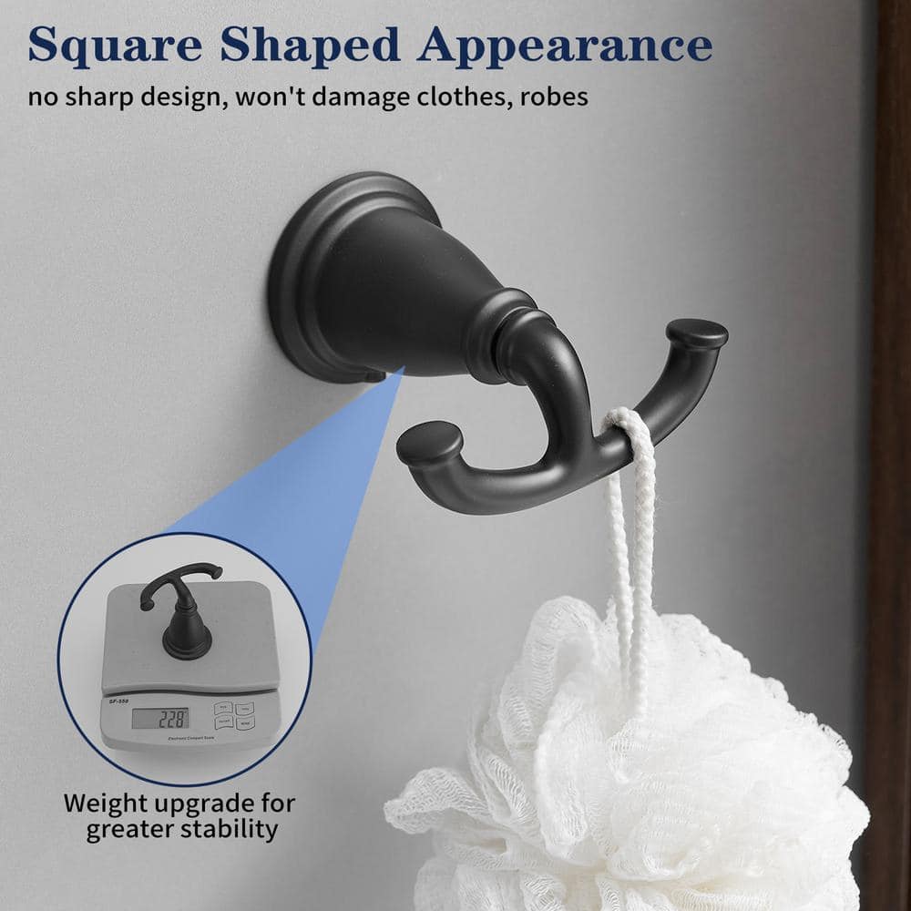 Black Stainless Steel 24-Inch 4-Piece Bathroom Hardware Set