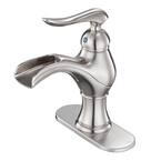Single Hole Single-Handle Single Hole Low-Arc Bathroom Faucet in Brushed Nickel