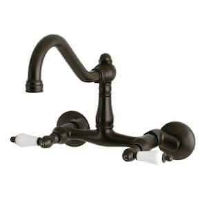 Vintage 2-Handle Wall-Mount Standard Kitchen Faucet in Oil Rubbed Bronze