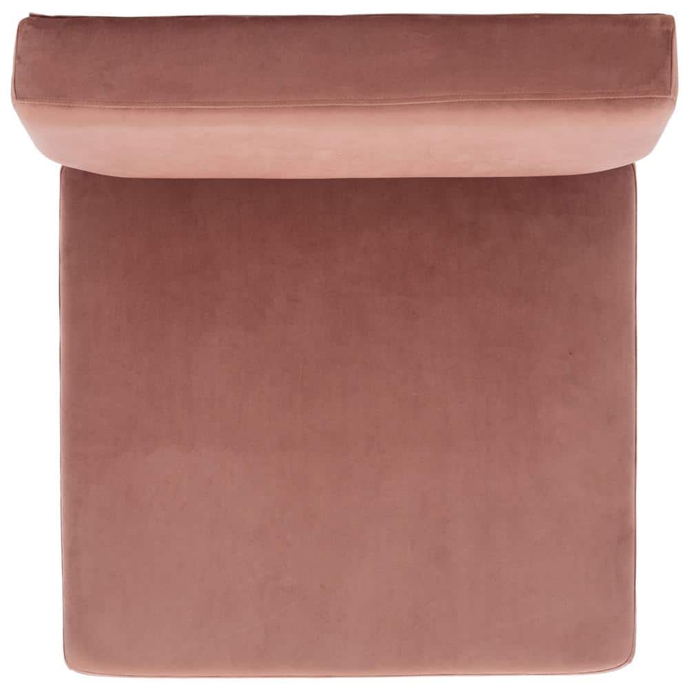 Dusty Rose Velvet & Black Metal Mid-Century Accent Chair