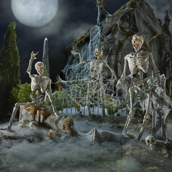 Home Accents Holiday 3-Pack 5 ft. Grave & Bones LED
