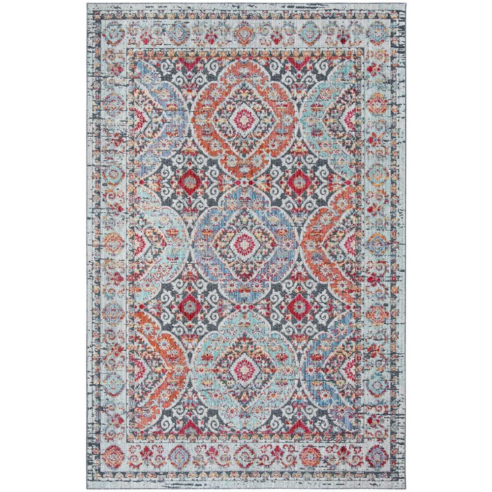 Provance 4 ft. x 6 ft. Light Gray/Black Geometric Oriental Area Rug price history on PriceWatchPro