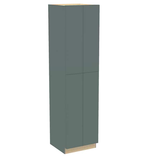 Hargrove 24 in. W x 24 in. D x 90 in. H Assembled Plywood Pantry Kitchen Cabinet in Verdant Green with Soft Close