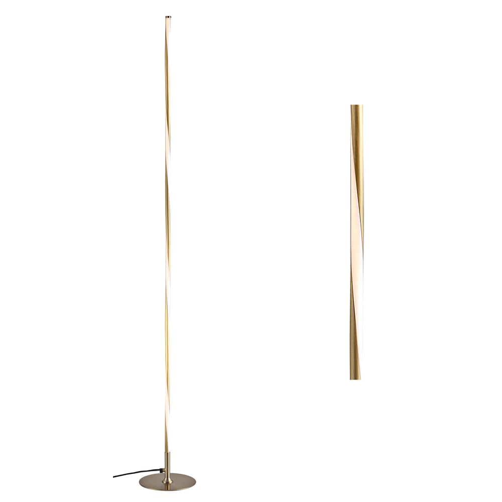 Pilar 63.75" Polished Gold Metal Arc Floor Lamp
