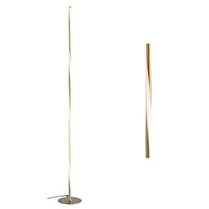 Pilar 63.75 in. Gold LED Integrated Floor Lamp