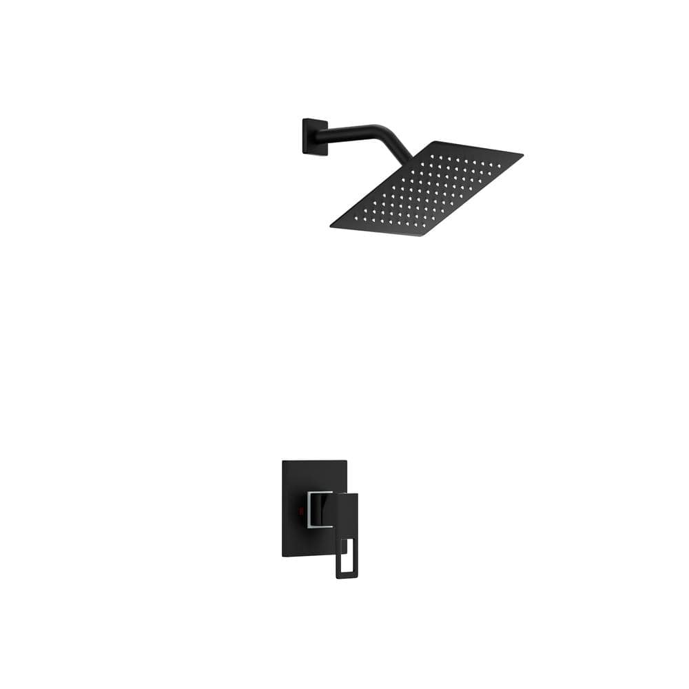 Aosspy 1Spray Patterns with 1.5 GPM 8 in. Wall Mount Square Fixed Shower Head Adjustable