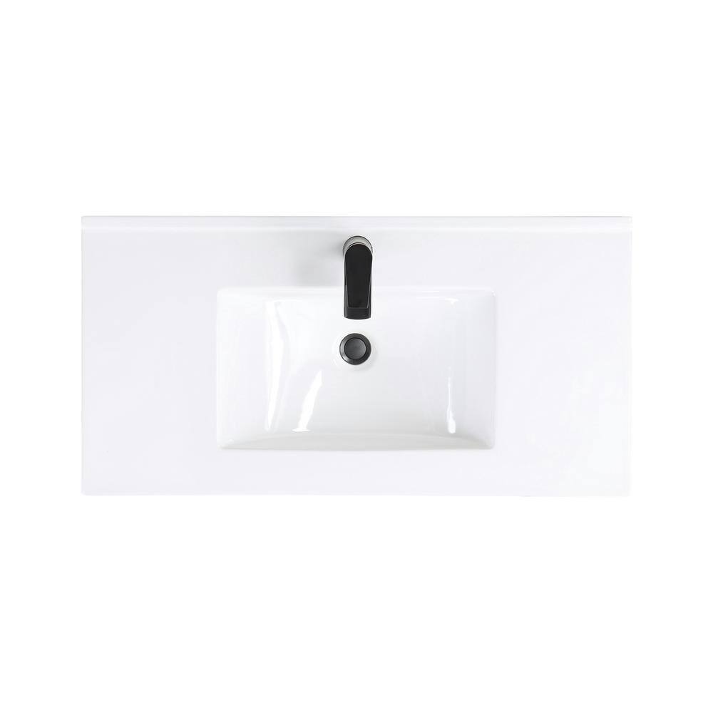 Scarsdale 36" White Freestanding Bathroom Vanity with Steel Legs