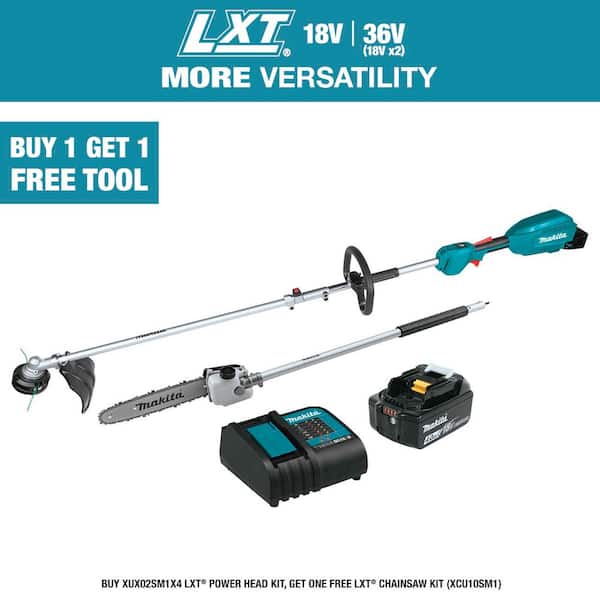 LXT 18V Lithium-Ion Brushless Cordless Couple Shaft Power Head Kit w/String Trimmer & 10 in. Pole Saw Attachments 4.0Ah