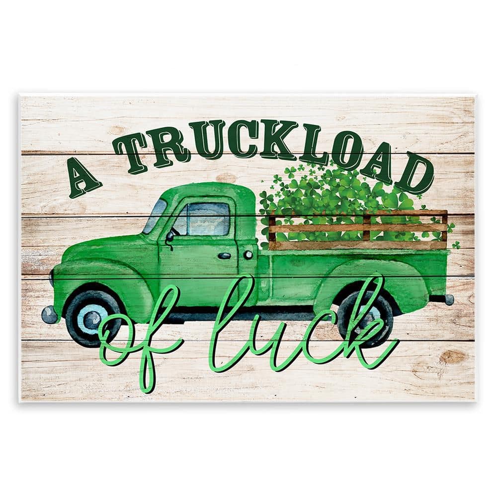 Truckload Of Luck St Patrick's Day Farmhouse by Kim Allen Unframed Abstract Graphic Art Print 13 in. x 19 in. price history on PriceWatchPro