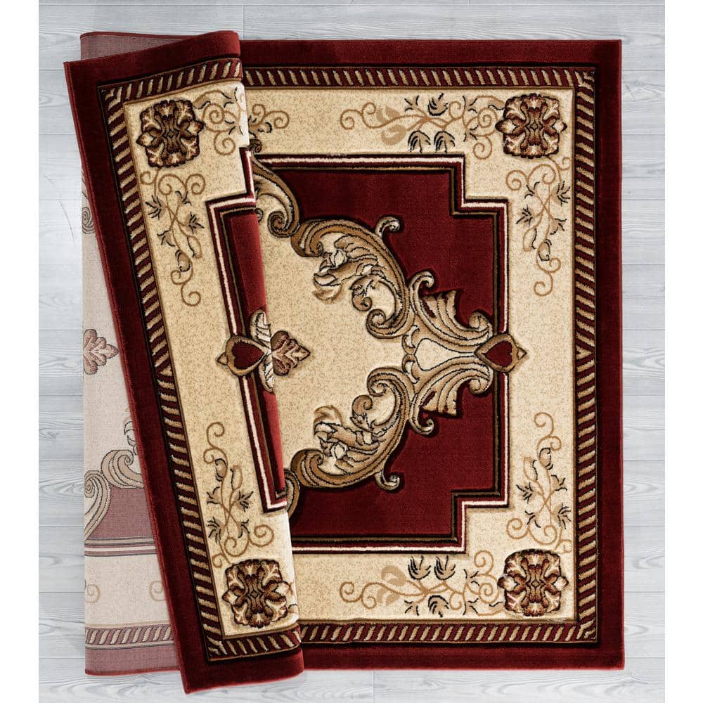 Bristol Fallon 2' x 3' Burgundy Medallion Synthetic Rug