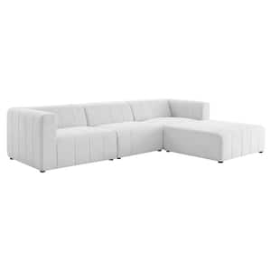 Bartlett 4-Piece Ivory Upholstered Fabric Sectional Sofa