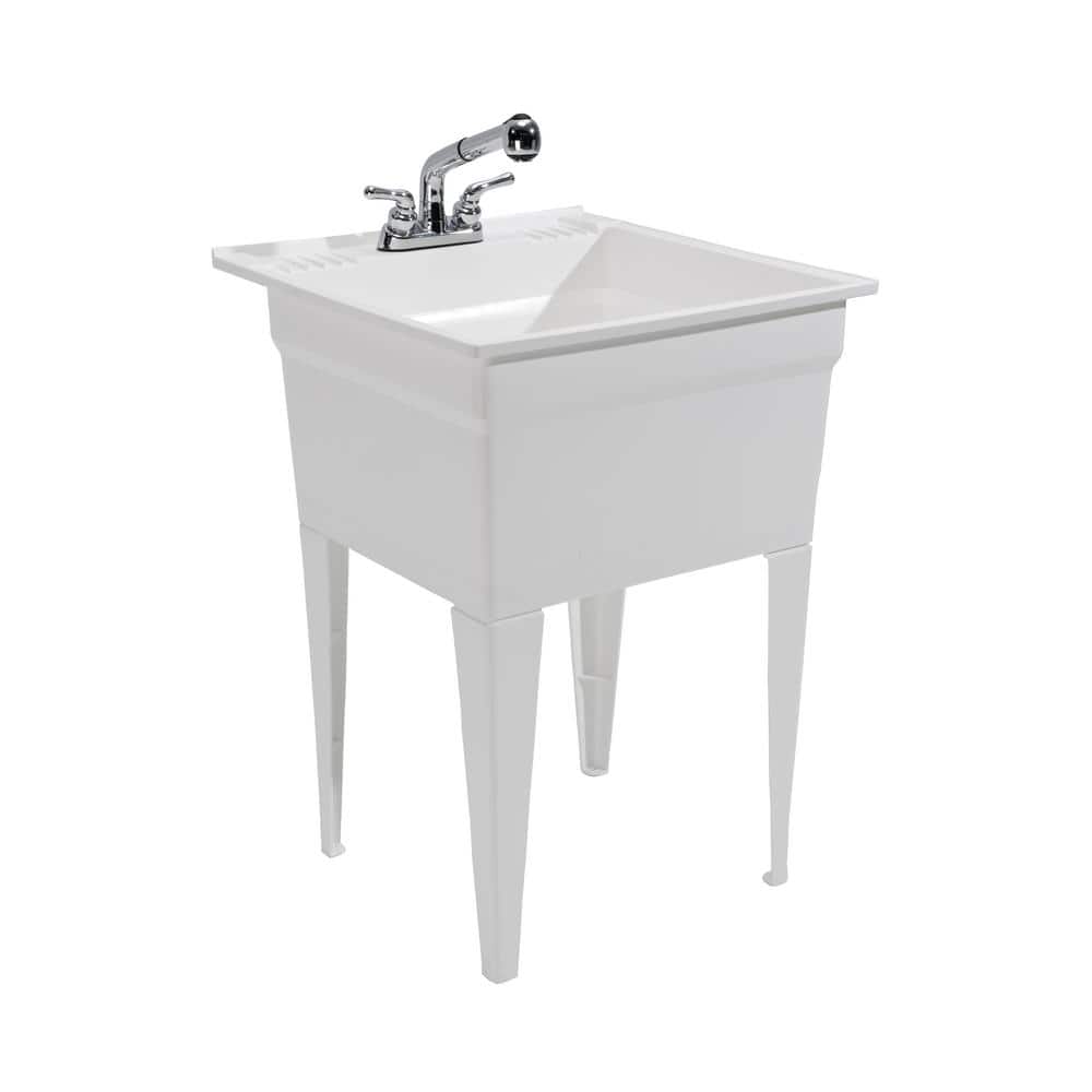 23.75 in. x 24.75 in. x 32.5 in. Polypropylene Free Standing Sink