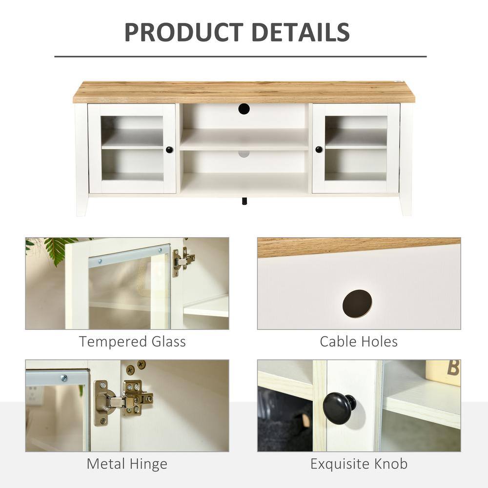 Modern White Entertainment Center with Spacious Storage
