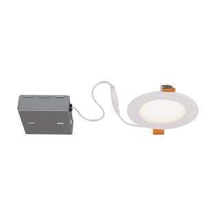 Slim Disk Stak 4 in. 3000K New Construction or Remodel IC Rated Recessed Integrated LED Kit (4-Pack)