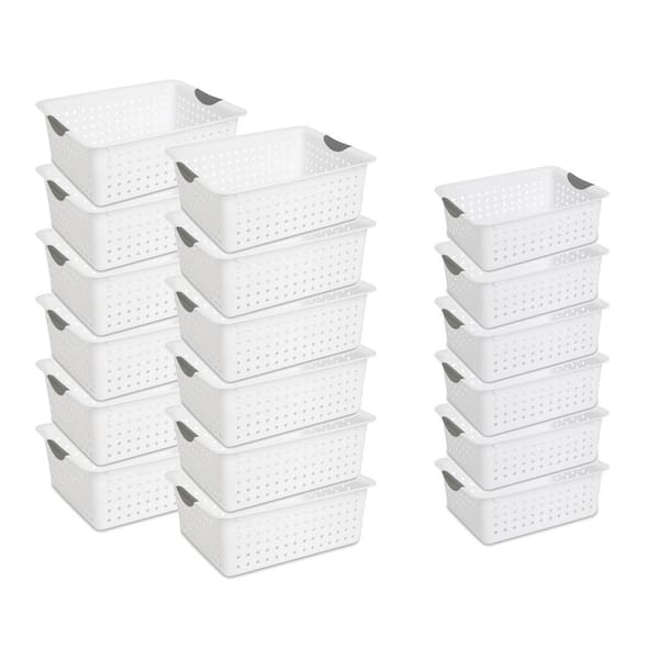 Sterilite Large 22 Qt. Ultra-Storage Organizer Basket (12-Pack) Plus Medium Bins (6-Pack)