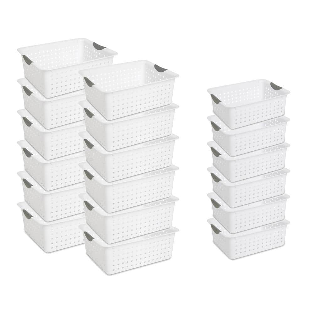 Sterilite 2 Gal. Large Ultra-Plastic Storage Bin Organizer Basket in Clear  (18-Pack) 18 x 16268006 - The Home Depot