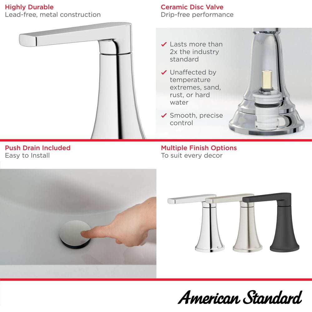 Becklow Polished Chrome 2-Handle Centerset Bathroom Faucet