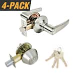 Premier Lock Stainless Steel Entry Door Handle Combo Lock Set with ...