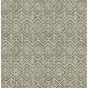 Gallivant Black Woven Geometric Wallpaper Sample