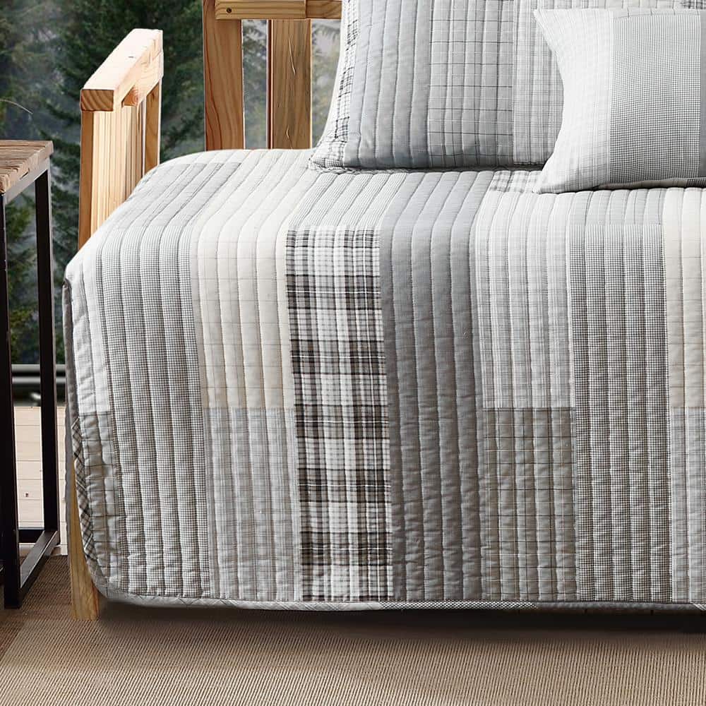 Fairview Twin Daybed Cotton Quilt Set in Dark Grey - Kids Unisex