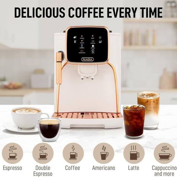Zulay Kitchen Magia Clasica 2-Cup White Copper Fully Automatic