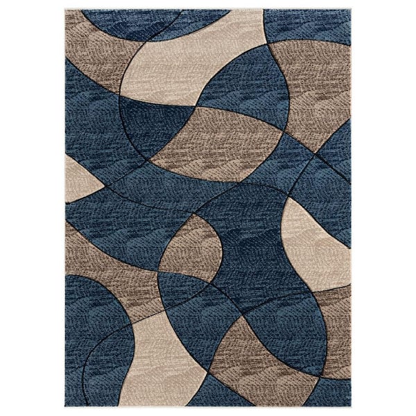 L'Baiet Liliana Abstract Blue 8 ft. x 10 ft. Rug