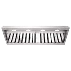 60 in. 1200 CFM Ducted Insert Range Hood in Stainless Steel with Dimmable LED Lights 4-Speeds