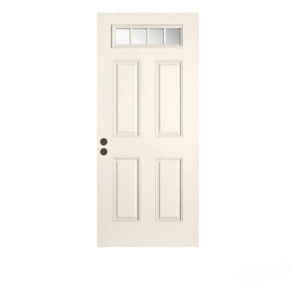 Jeld Wen 36 In X 80 In 4 Lite Primed Fiberglass Front Door Slab B63884 The Home Depot