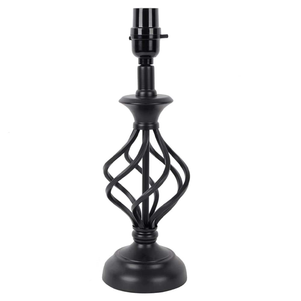 Hampton Bay Mix and Match 13.75 in. Matte Black Accent Lamp Base ...