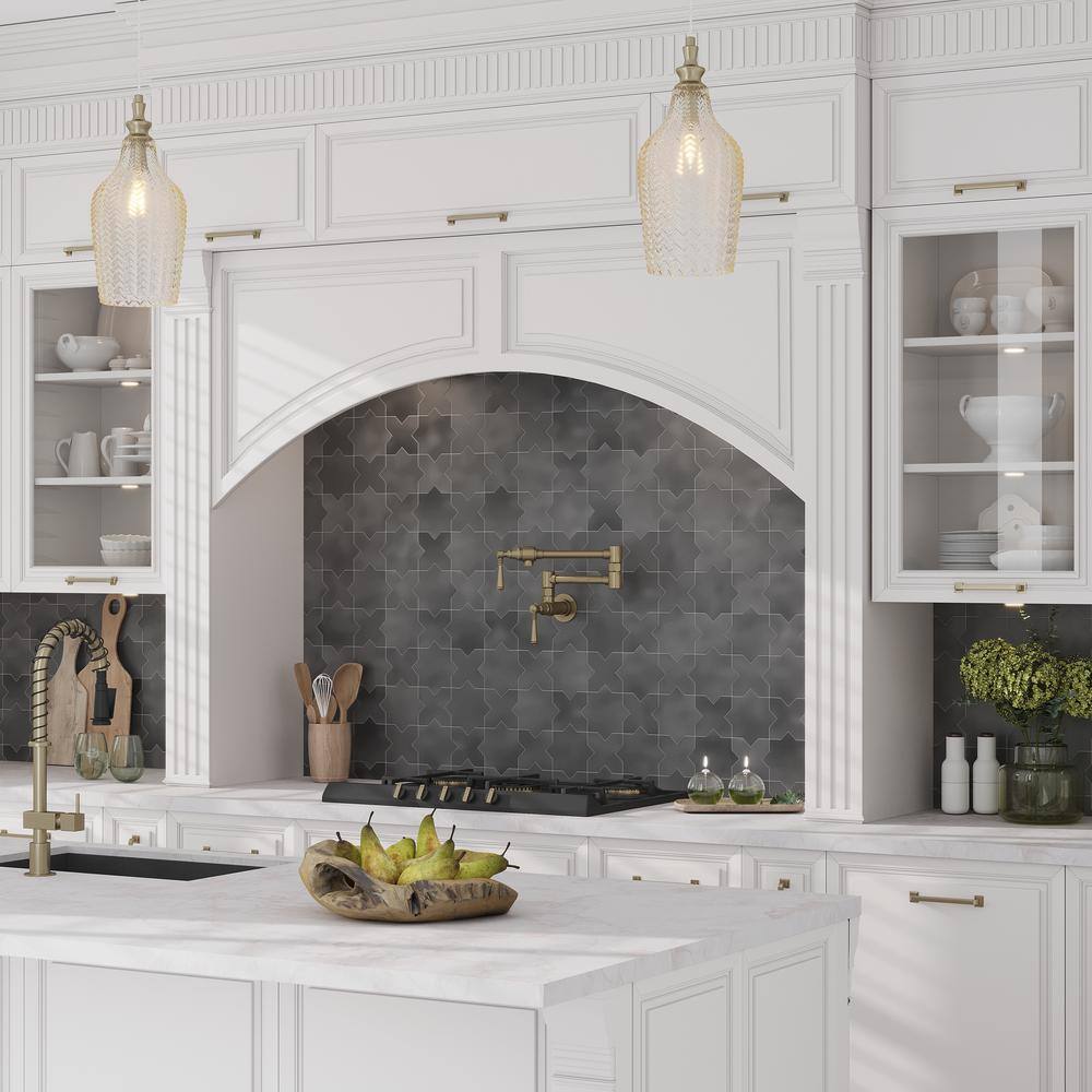 Siena Matte Gray Star-Shaped Ceramic Tile for Walls and Floors