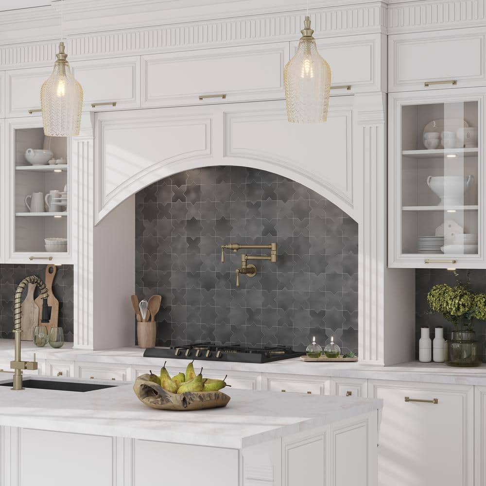 Siena Matte Gray Star-Shaped Ceramic Tile for Walls and Floors