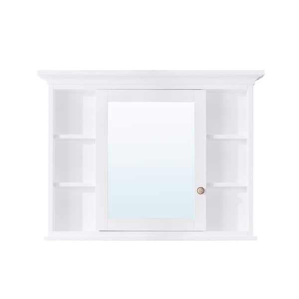 40.1 in. W x 6.9 in. D x 30 in. H Rectangular Wood Surface Mount Medicine Cabinet with Mirror
