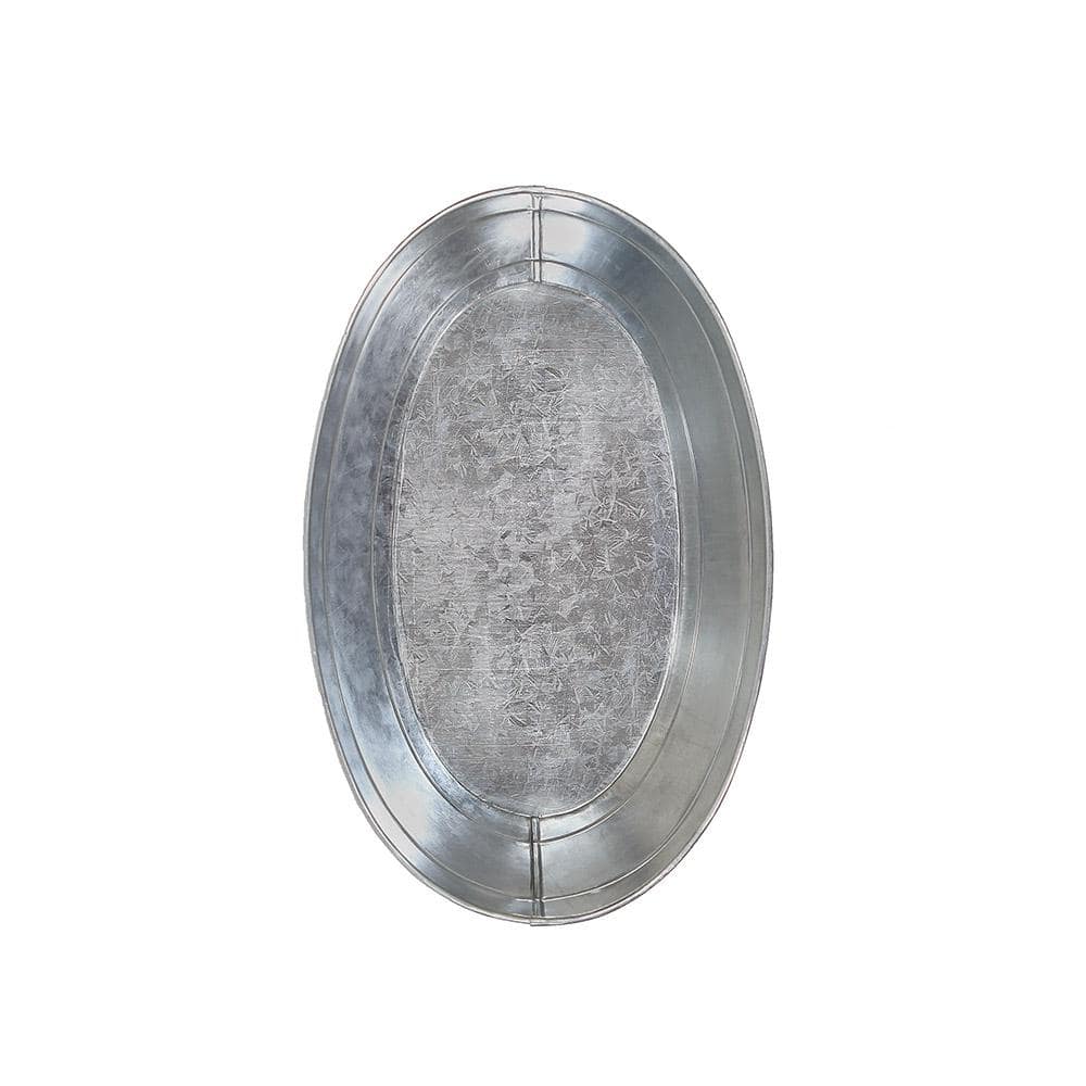 Small Oval Galvanized Steel Tub with Handles