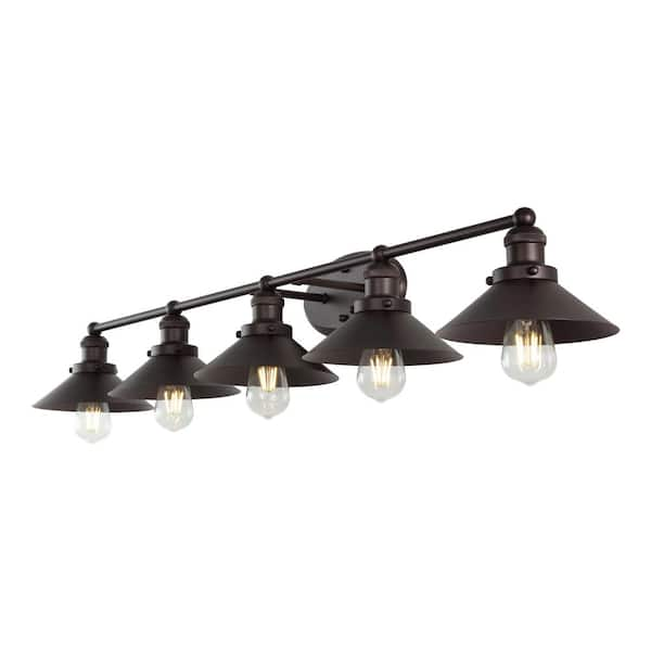 July 46 in. 5-Light Metal Vanity Light, Oil Rubbed Bronze