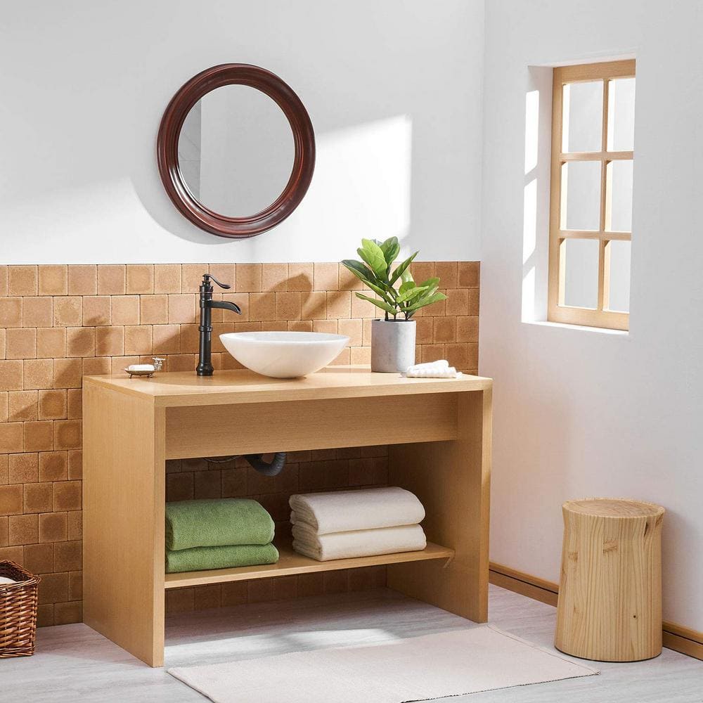 Oil Rubbed Bronze Waterfall Vessel Bathroom Faucet with Pop-Up Drain