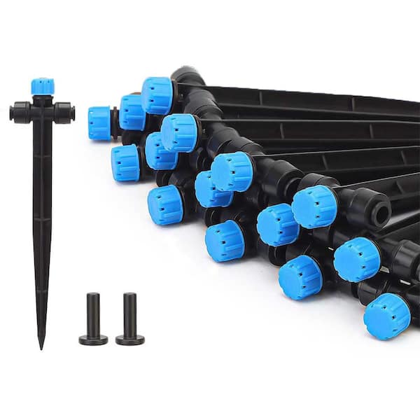 Oyezvary 15-Pack Quick Connect Drip Emitters for 1/4 in. Irrigation Tubing, Adjustable 360° Water Flow for Plants, Gardens