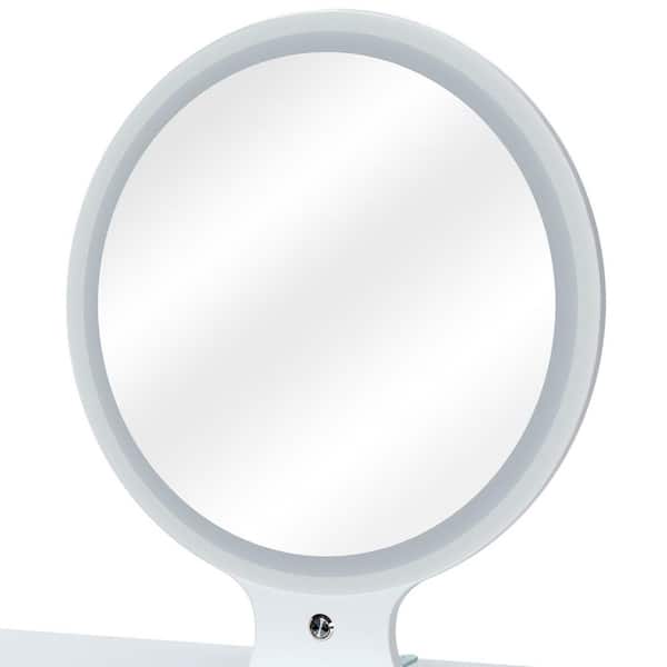 White Led 3 Colors Touch Control, White Round Table Top Mirrors