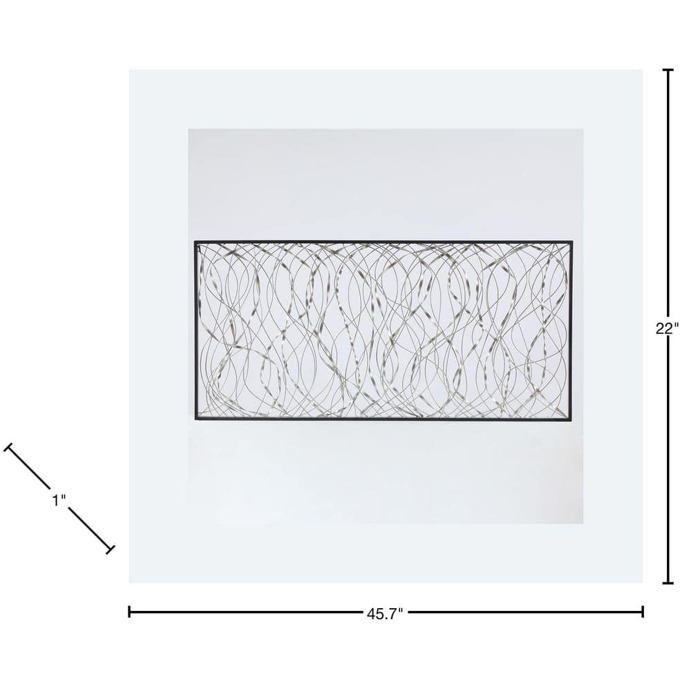 Large Silver and Black Metal Infinity Wall Sculpture