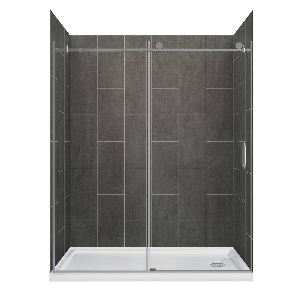 CRAFT + MAIN JETCOAT 60 in. L x 30 in. W x 78 in. H Right Drain Alcove ...