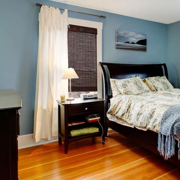 Mahogany Nepal Bamboo Roman Shade - 39 in. W x 72 in. L