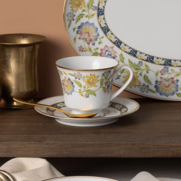 Noritake Tusker Garden 6 in. (Multi) Porcelain Saucers, Set of 4