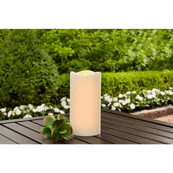 Hampton Bay 3 in. x 6 in. Remote Ready Battery Operated Outdoor Patio Resin LED Candle