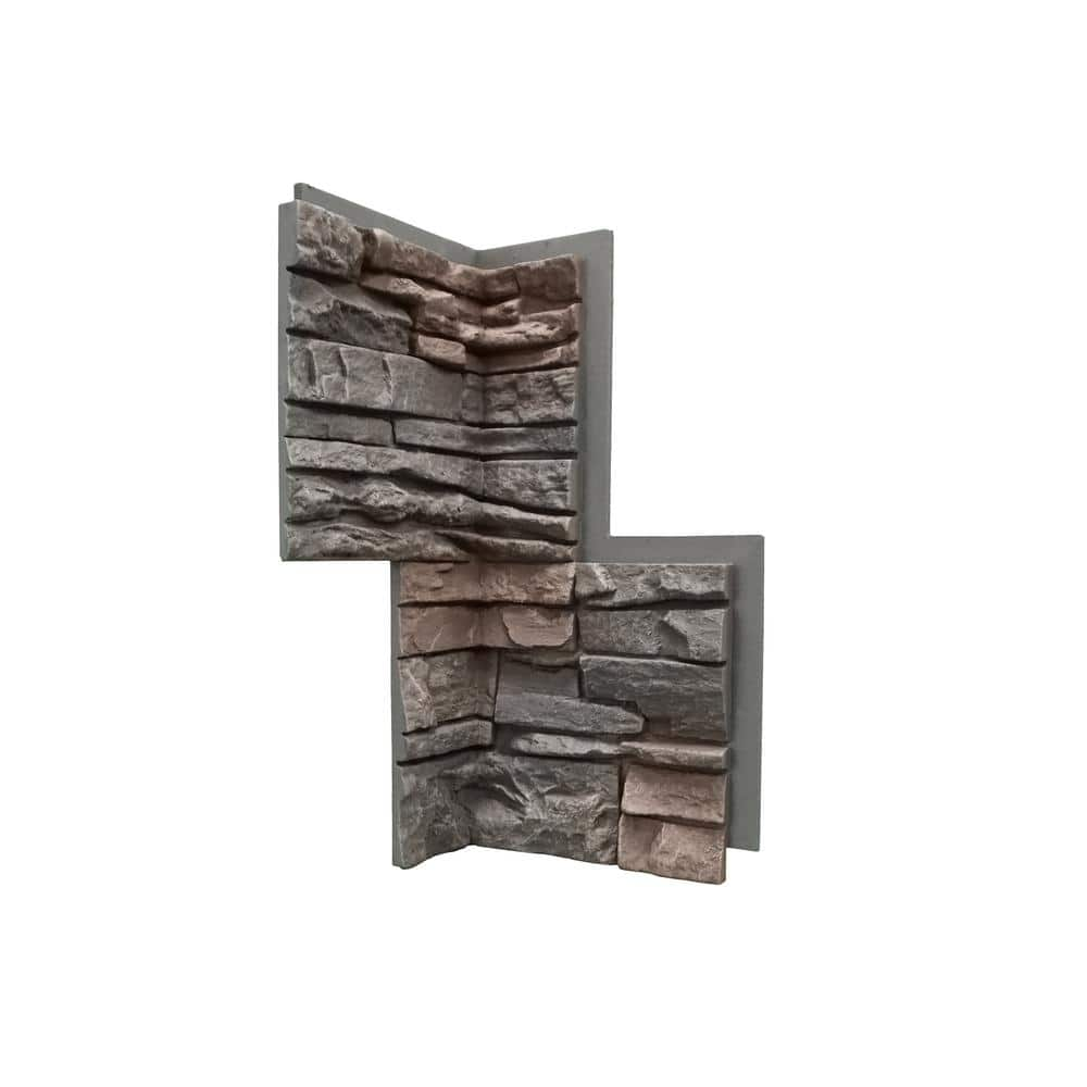 GenStone Stacked Stone Coffee 24 in. x 12 in. Faux Stone Siding Inside ...